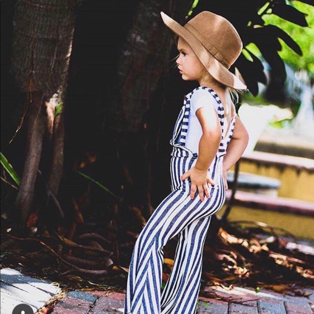 Harlow Jade Striped Bell Overalls
